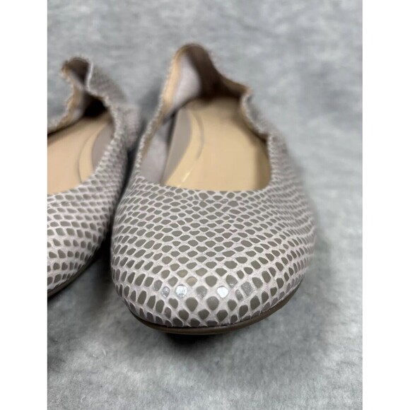 Vionic Ballet Flats 7 Alexa Metallic Lizard Orthotic Shoes Silver Nappa Leather - Picture 4 of 16